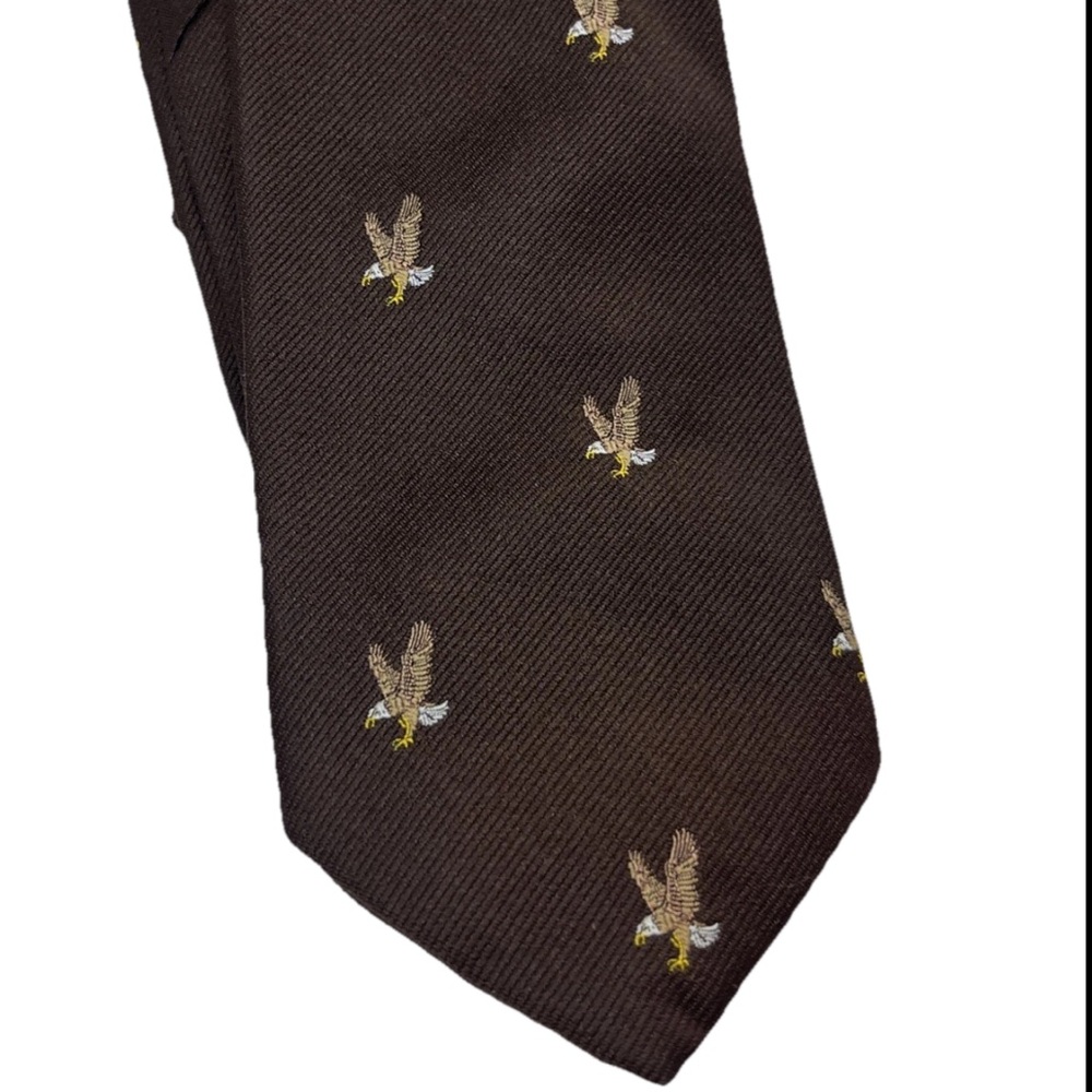 National Wildlife Federation Bald Eagle Men’s Vintage Woven Brown Neck Tie